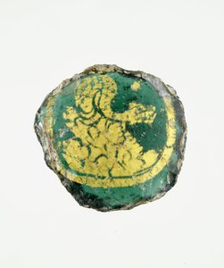 Medallion with the Snake of Babylon coiled on rocks by Roman